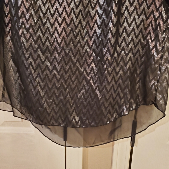 EUC Cool Gunmetal Metallic Blouse - Picture 3 of 8